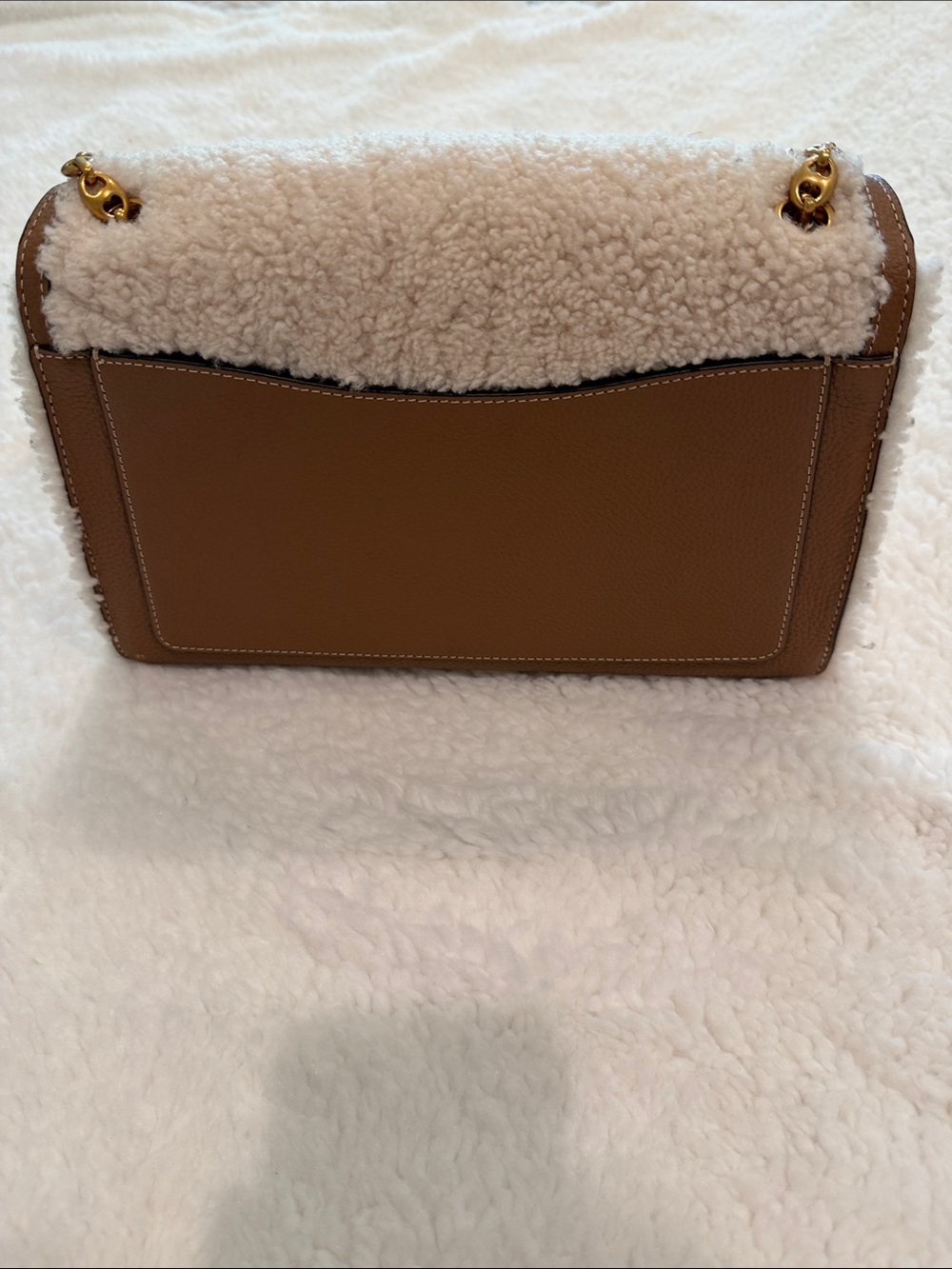 kate spade Brown and Cream Shearling Trim Shoulder Bag - Picture 3 of 4